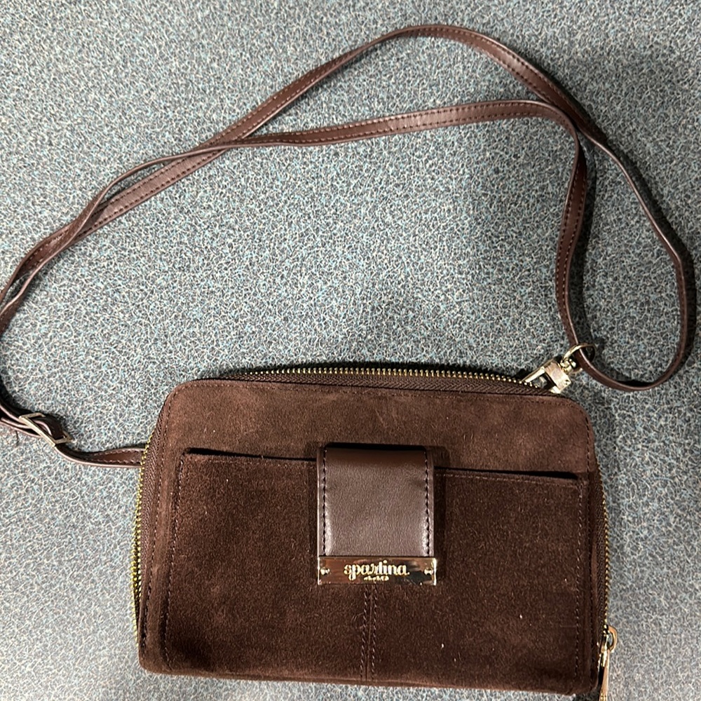 Spartina 449 Suede Crossbody purse, great condition! Rarely used